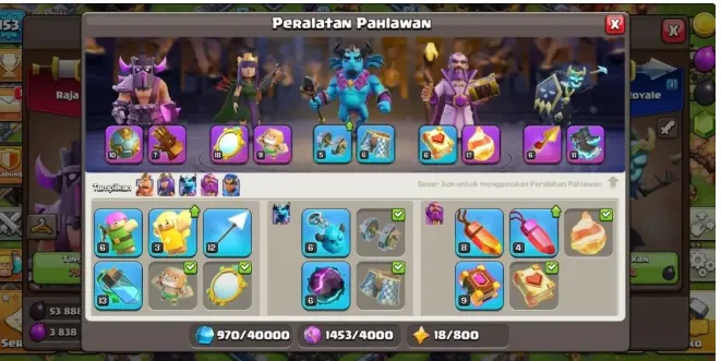 COC285 TH17 Maxed Heroes BK53 AQ67 Warden26 RC22 Minion44 6 Builders Epic Skills Boxing Gloves Spiky Ball Fireball Magic Mirror